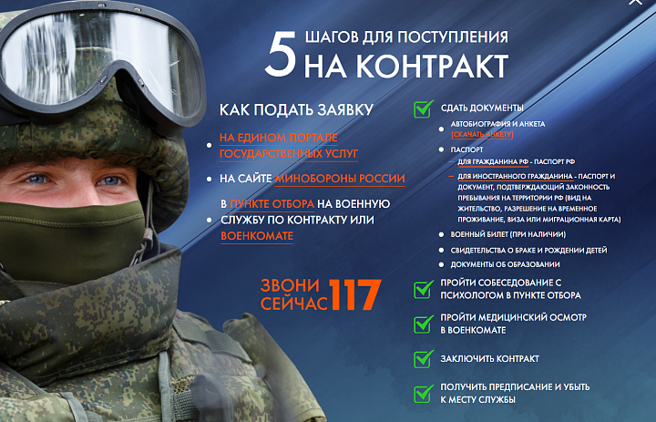Как поступить в Вооруженные силы РФ на службу по контракту